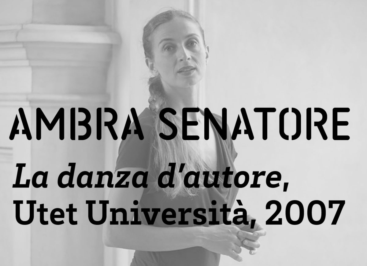 Ambra senatore La danze d'autore Utet Università 2007
